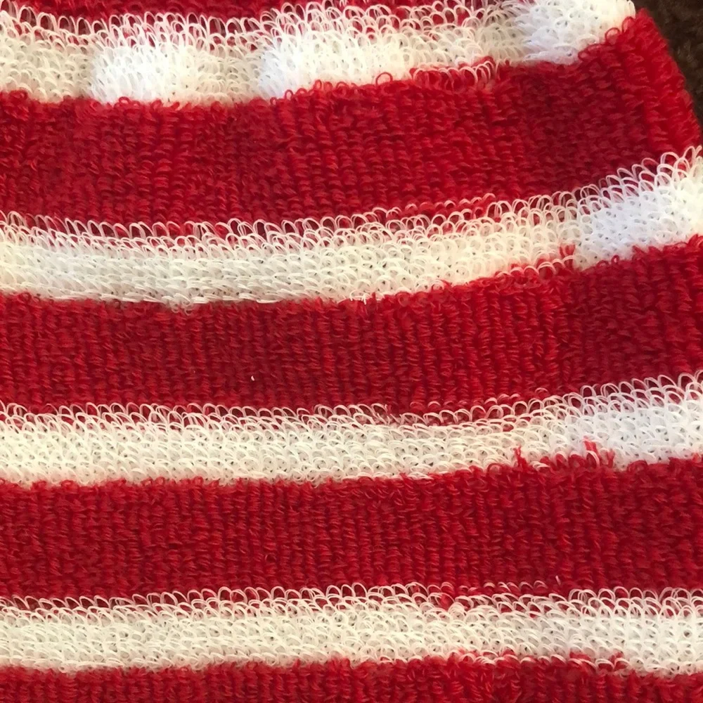 🌵3/$15 Red White stripped water shower bath scrubbing glove (see description)